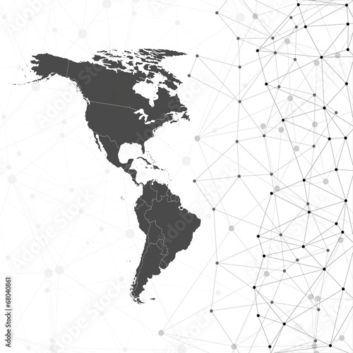 North and South America map vector, illustration for