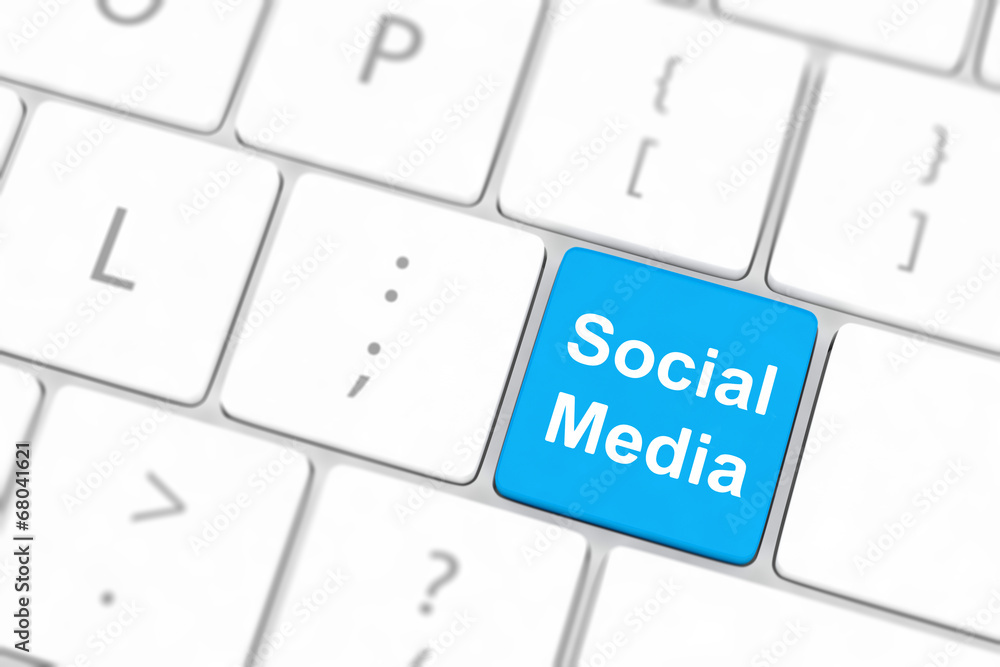 Social media concept on keyboard background Social media concept on keyboard background