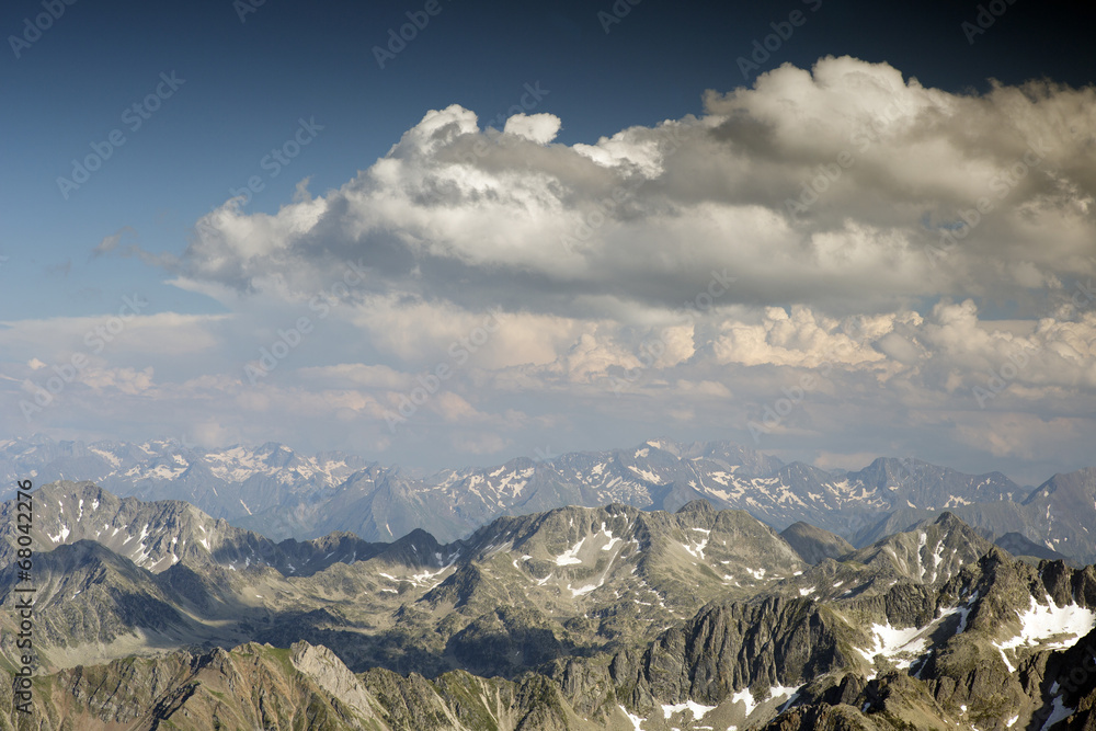 view of pyrenees from pic du midi