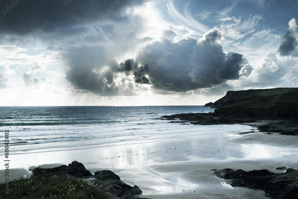 Obraz premium polzeath beach in cornwall england