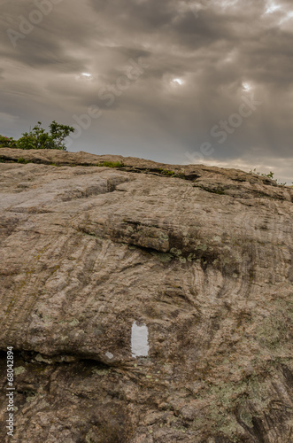 Appalachian Trail blaze on Rock photo