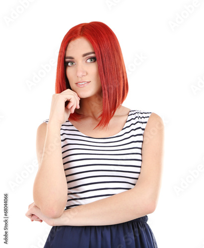 Beautiful young woman isola...