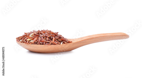red rice on white background