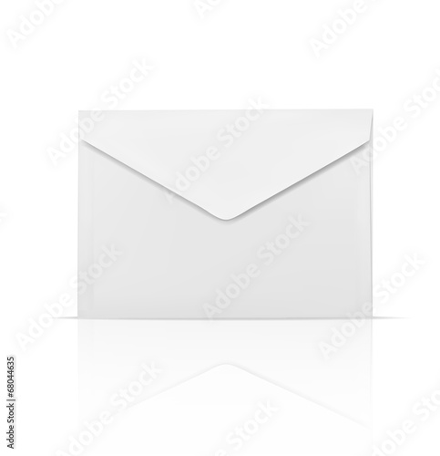 White envelope isolated realistic icon