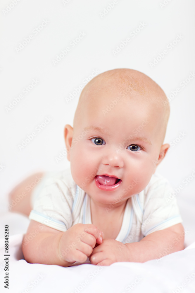 cute infant baby boy, four months old