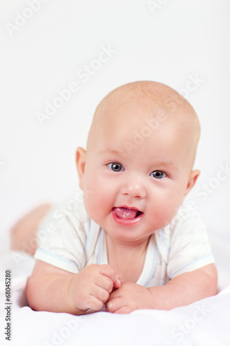 cute infant baby boy  four months old
