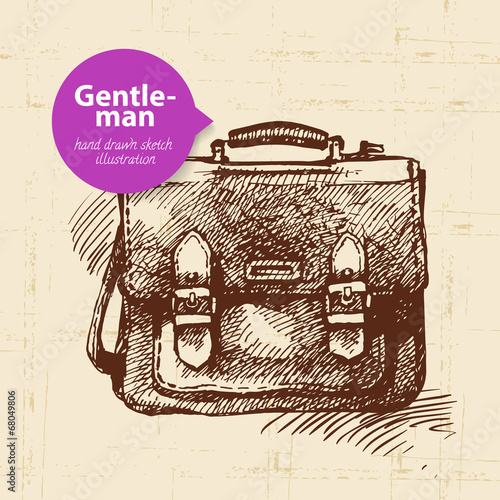 Sketch gentlemen accessory. Hand drawn men illustration