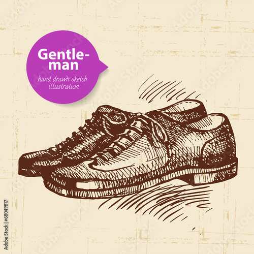 Sketch gentlemen accessory. Hand drawn men illustration