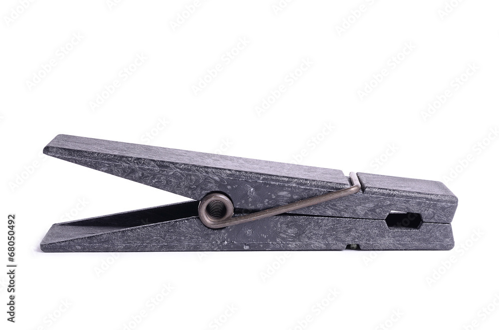 Close up of a clothes peg on white background Close up of a clothes peg on white background