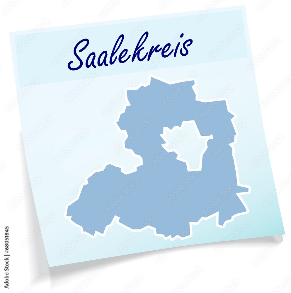 Obraz premium Saalekreis als Notizzettel