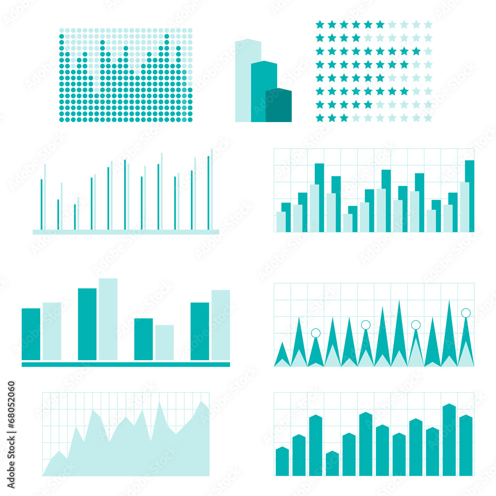 Set of infographic diagram elements for design.