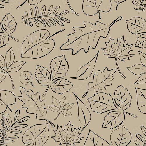 simple autumn leaf seamless pattern eps10