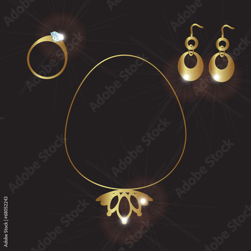 lady jewels gold set eps10