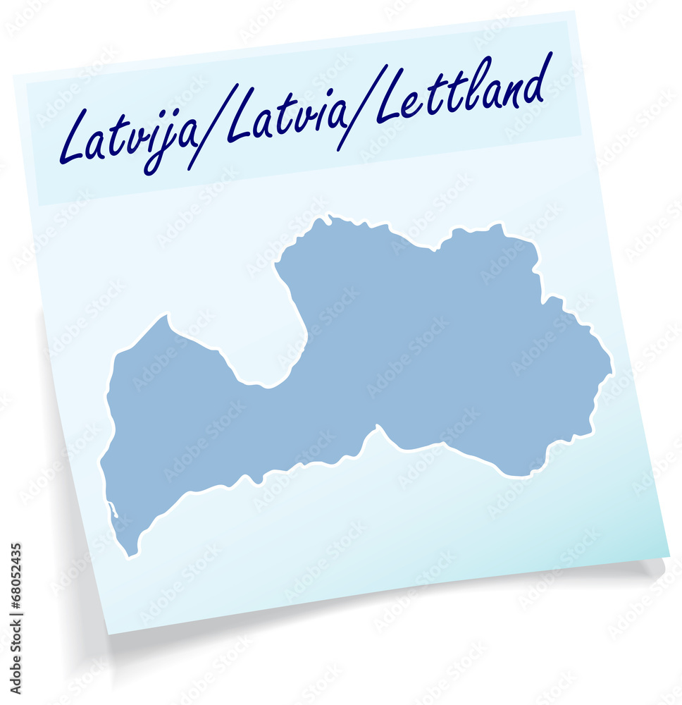 Lettland als Notizzettel