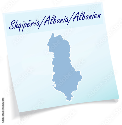 Albanien als Notizzettel