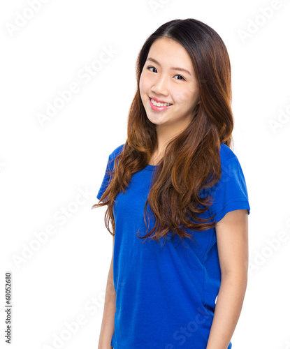 Asian young woman portarit on white background © leungchopan