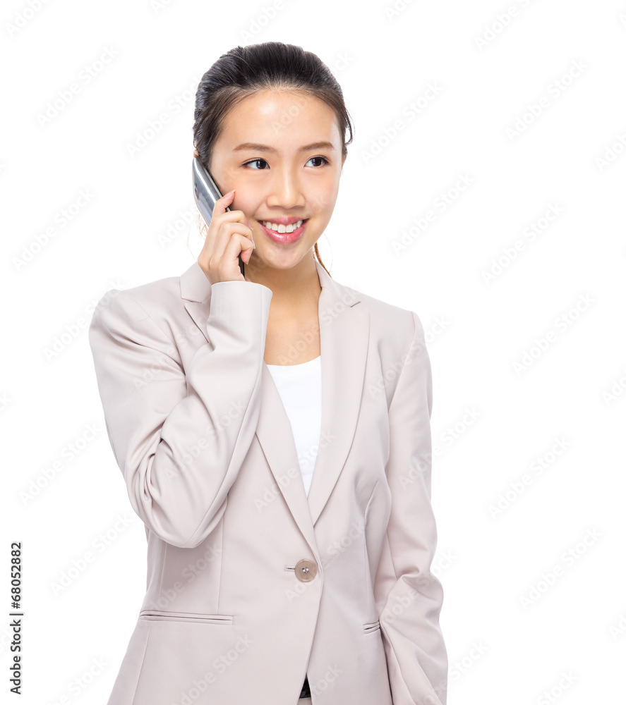 Asian businesswoman talk on mobile phone Asian businesswoman talk on mobile phone