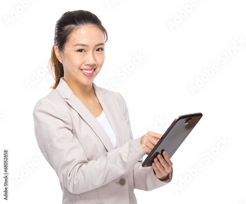 Asian businesswoman use tablet © leungchopan