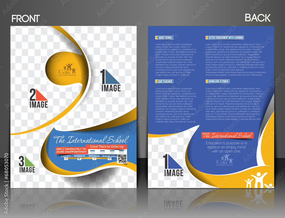 The International School Front Back Flyer Template Stock Vector The International School Front Back Flyer Template Stock Vector