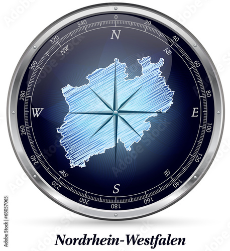 Nordrhein-Westfalen mit Grenzen