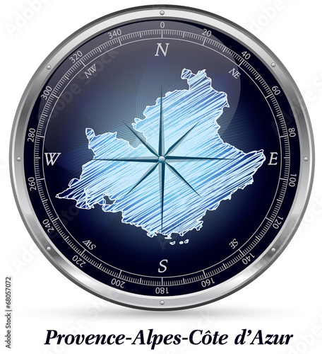 Provence-Alpes-Cote-d-Azur mit Grenzen