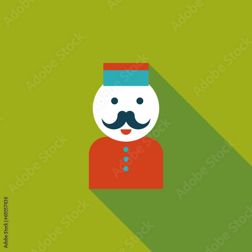 Hotel bellhop flat icon with long shadow