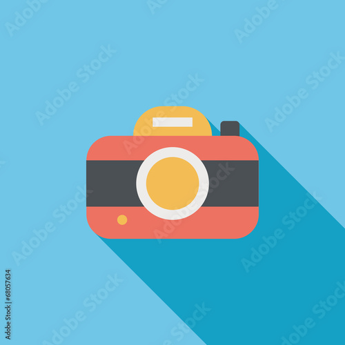 camera flat icon with long shadow
