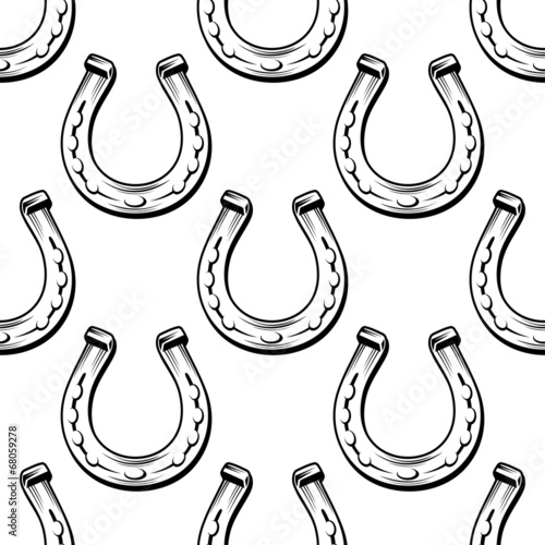 Seamless background pattern of horseshoes