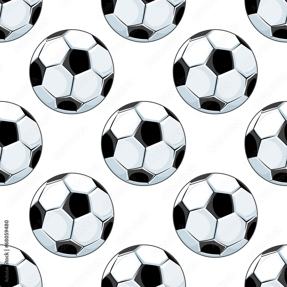 Seamless background pattern of soccer balls