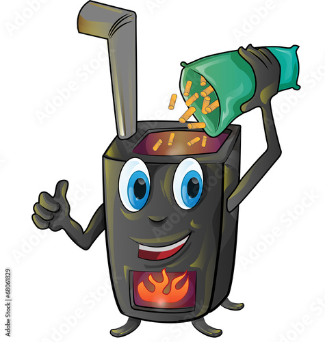 pellet stove cartoon