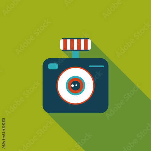camera flat icon with long shadow
