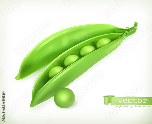 Pea pods, vector illustration