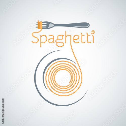 spaghetti pasta plate fork background