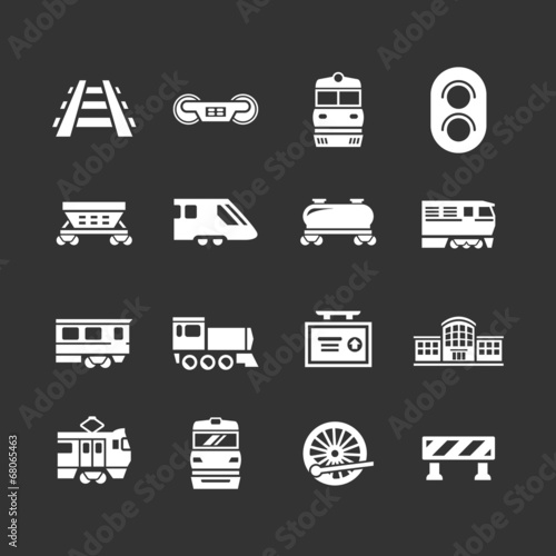 Set icons of railroad and train