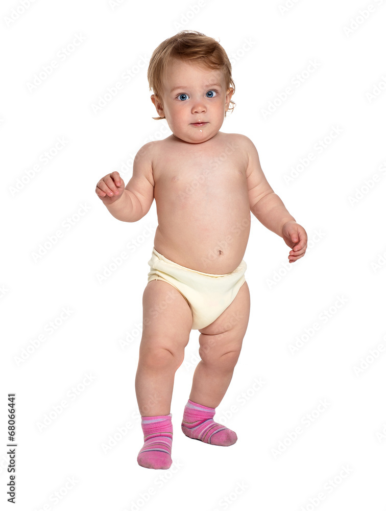 Adorable baby girl isolated on white background Adorable baby girl isolated on white background