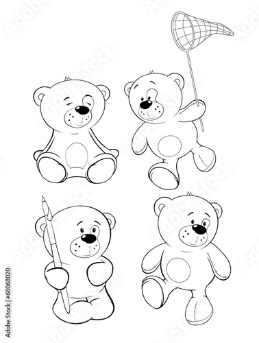 A set of bears. Coloring book