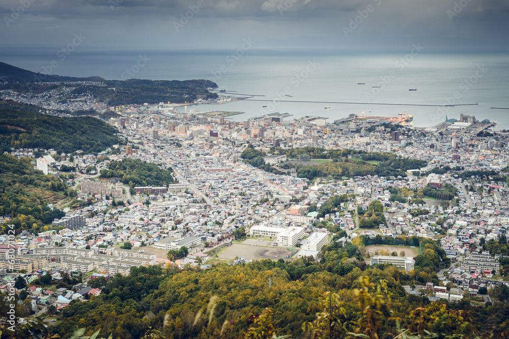 Otaru, Japan viewed from Mt. Tengu