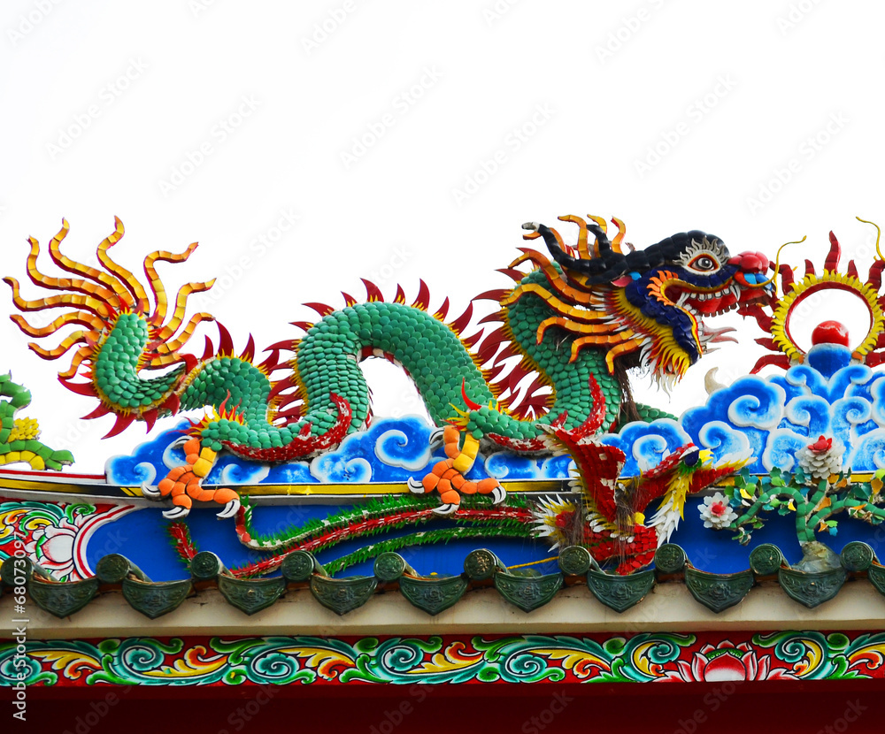 Chinese dragon statue on the park Chinese dragon statue on the park