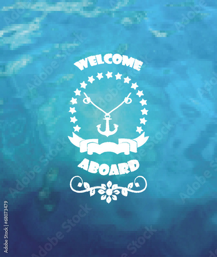 Marine background with the sea design elements