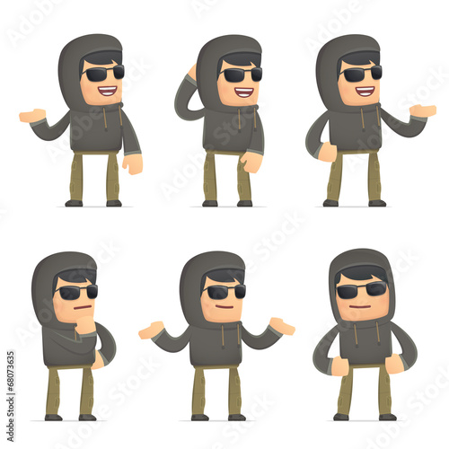 Wallpaper Mural set of hacker character in different poses Torontodigital.ca