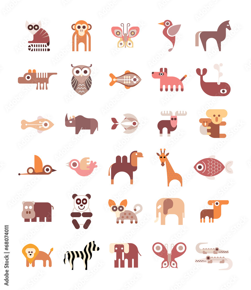 Naklejka premium Animal Icons