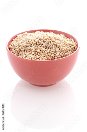 Grain in red bowl