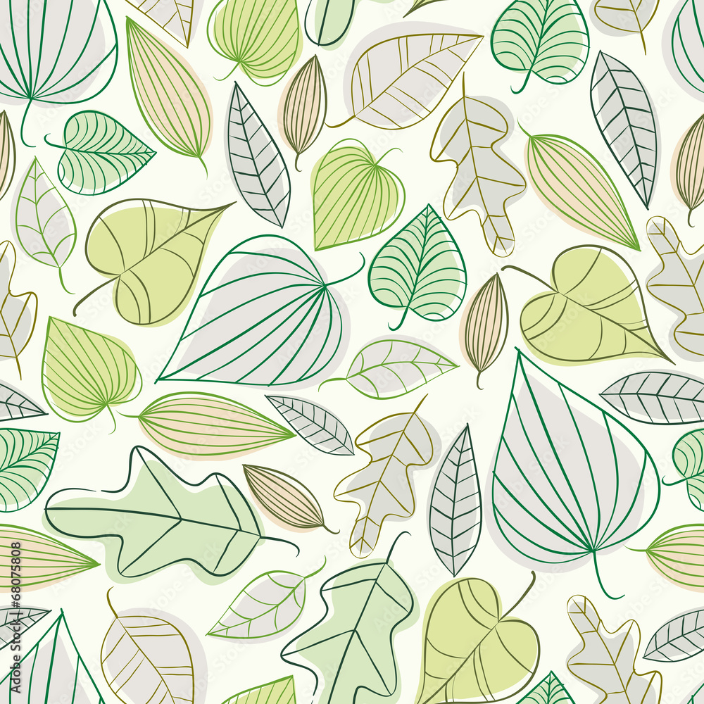 Beautiful spring leaves seamless pattern. Beautiful spring leaves seamless pattern.