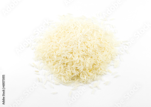 rice heap on white background