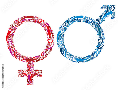 Female and male symbols.