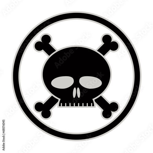 Skull and bones vector icon.