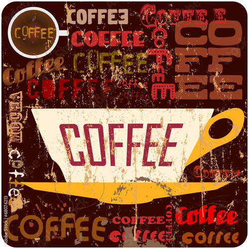 retro coffee sign, vector illustration