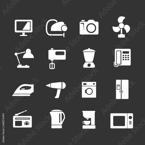 Set icons of home technics and appliances