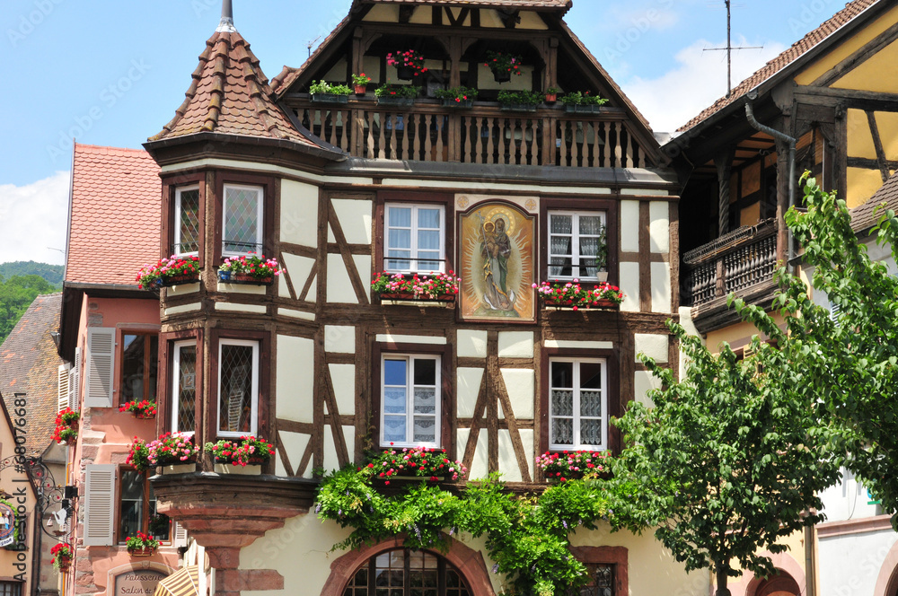 Haut Rhin, the picturesque city of Kaysersberg in Alsace