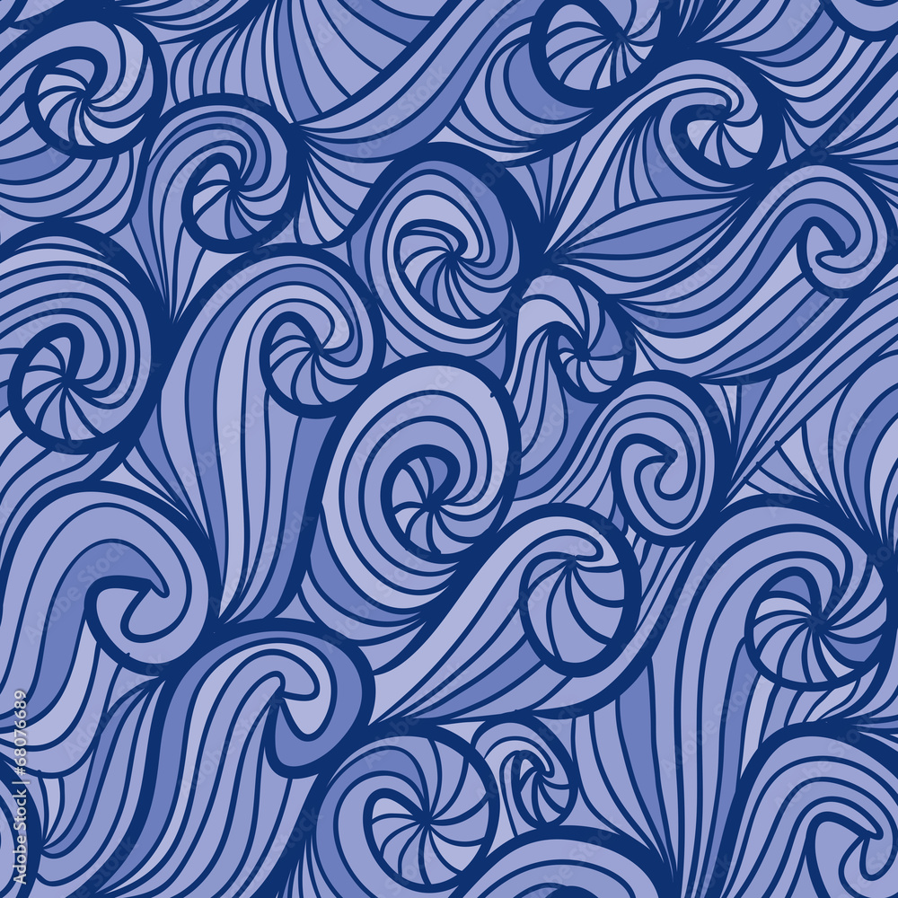 Beautiful curly waves seamless pattern. Beautiful curly waves seamless pattern.
